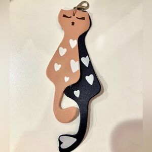 Cute Cat Leather Keychain